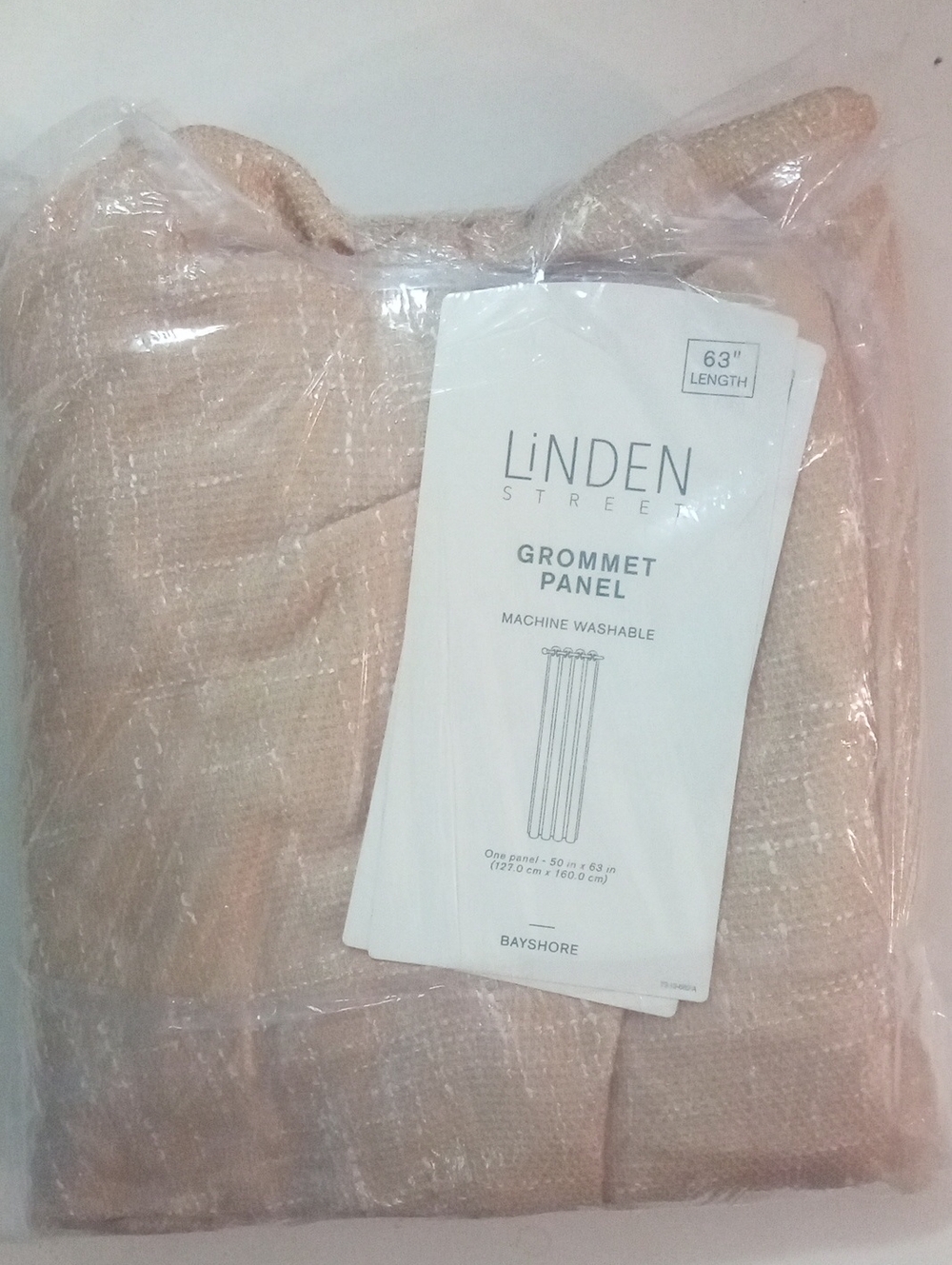 Bayshore Grommet Panel Curtain 63" Long X 50" Wide Yellow Beige NWT $95